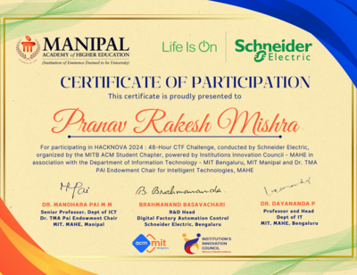 A thumbnail of the certificate I received for participating in the Hacknova 2024 CTF